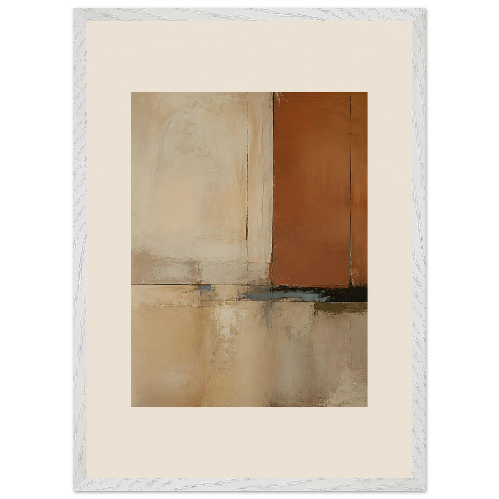 Terracotta Diptych, Panel I of II: two panels, terracotta and cream. Framed fine art print by The Light Stays.