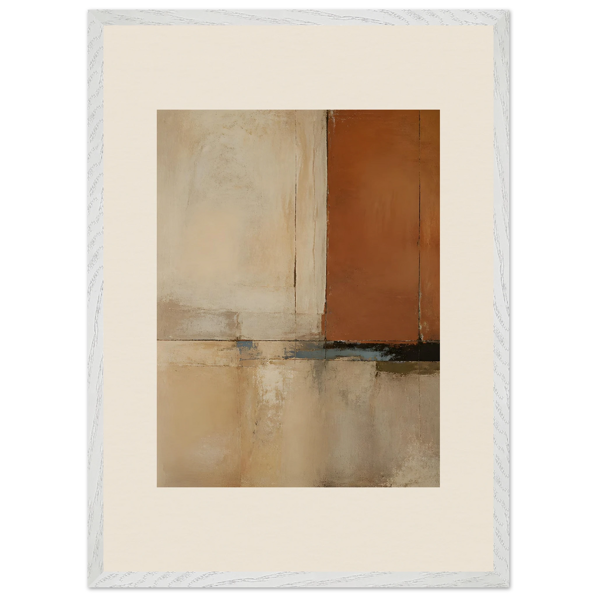 Terracotta Diptych, Panel I of II: two panels, terracotta and cream. Framed fine art print by The Light Stays.