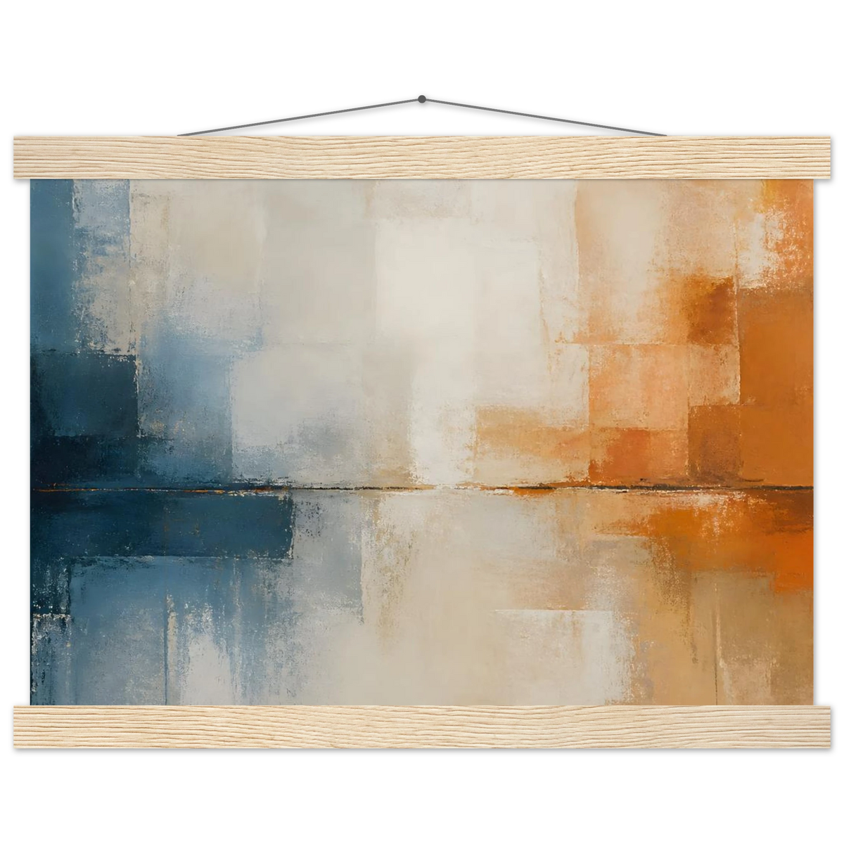 Architectural Rust: abstract, mineral texture and oxidized tones. Fine art poster with wooden hanger by The Light Stays.