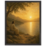 Quadro cristão Bênção do Lago, Jesus sob uma oliveira diante de um lago dourado