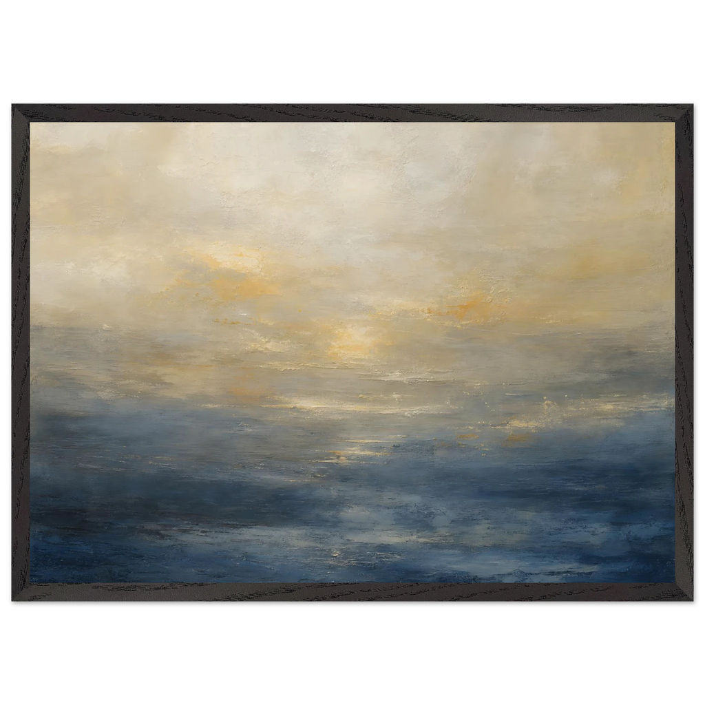 Golden Sea Mist: sea and coastal landscape. Framed fine art print by The Light Stays.