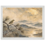 Golden Moon Bird: japanese art and japandi. Framed fine art print, alternate frame and size.