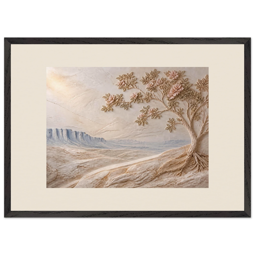 Cliffside Bloom: flowers and botanical. Museum-quality framed fine art print.