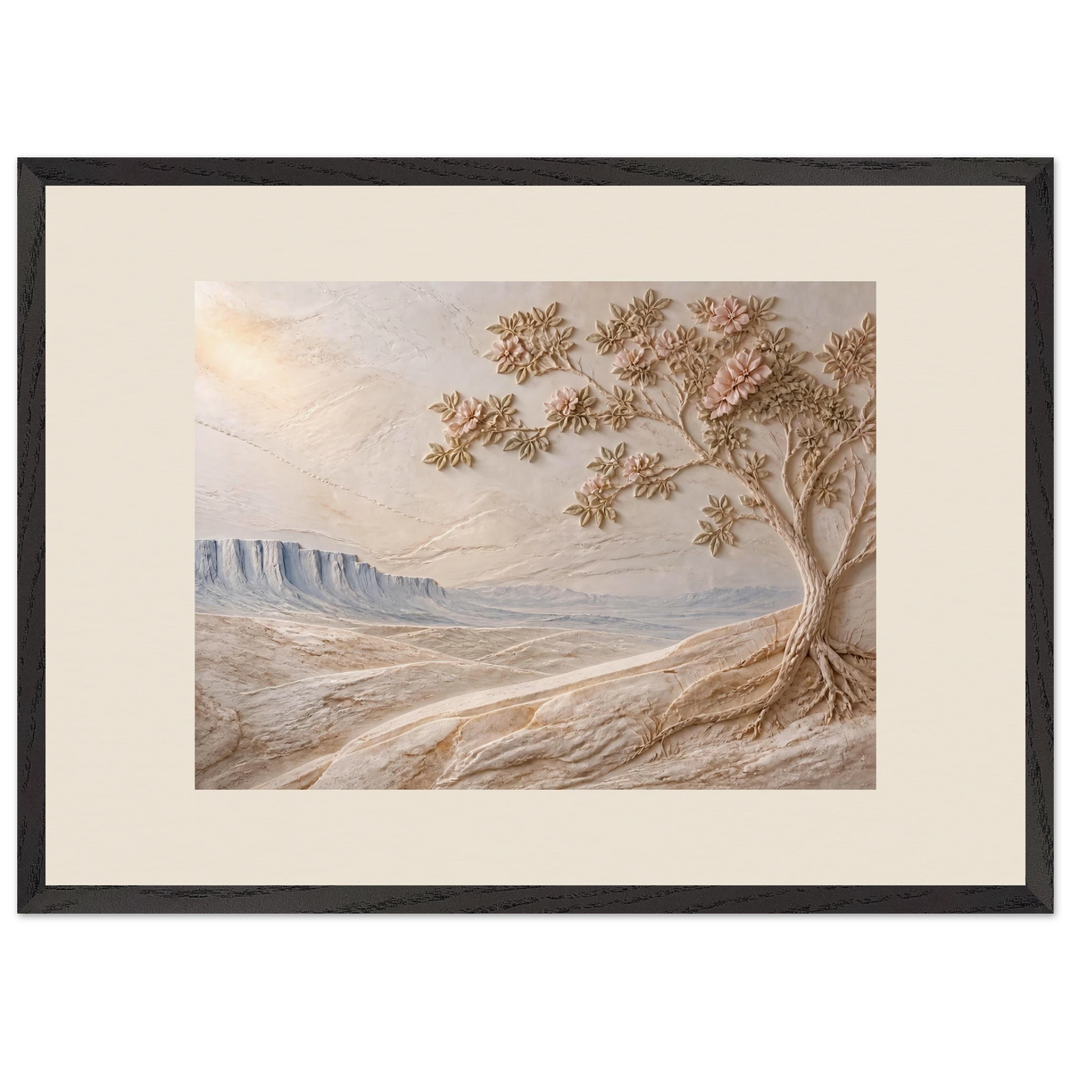 Cliffside Bloom: flowers and botanical. Museum-quality framed fine art print.