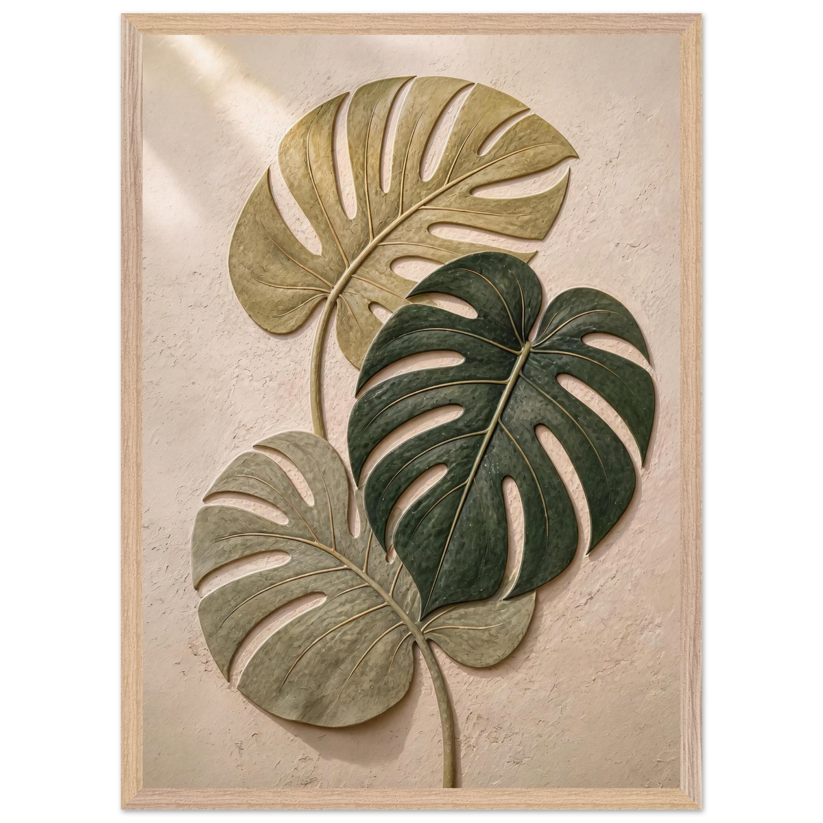 Stone Monstera: botanical and nature. Framed fine art print by The Light Stays.
