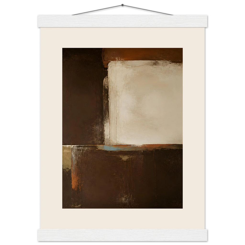Terracotta Diptych, Panel II of II, two panels, terracotta and cream. Archival fine art poster shown framed.