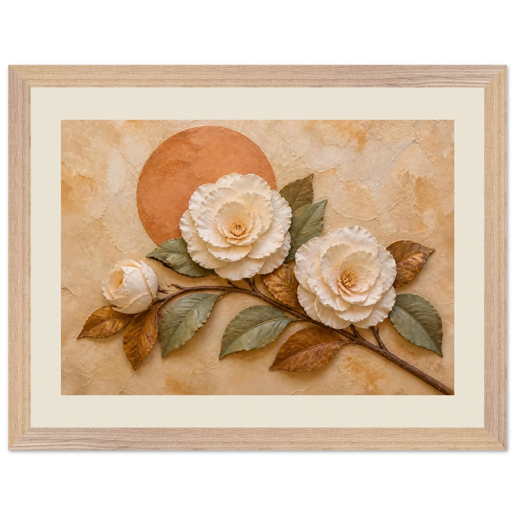 Camellia Eclipse: flowers and botanical. Framed fine art print by The Light Stays.