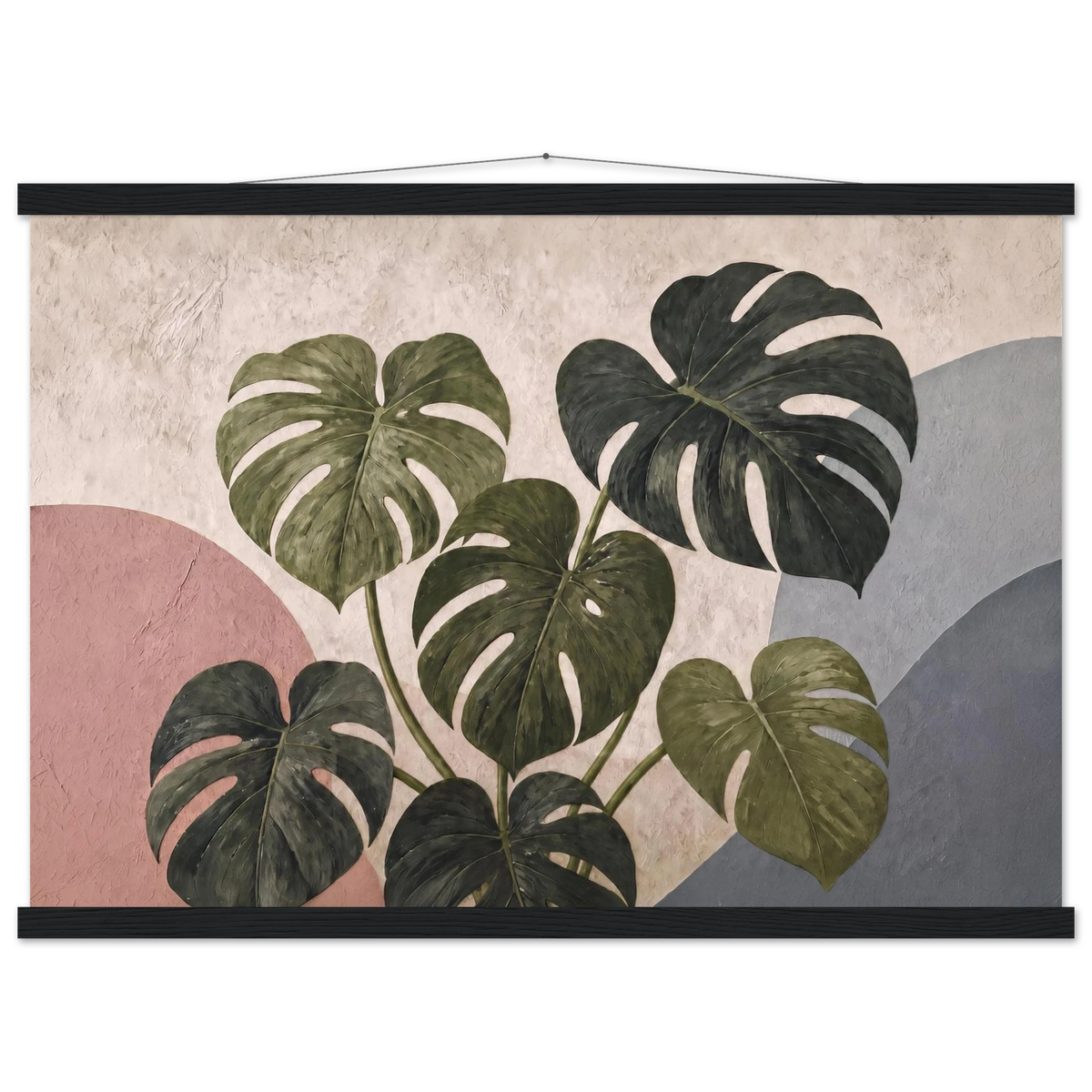 Monstera Sun, botanical and nature. Archival fine art poster shown framed.
