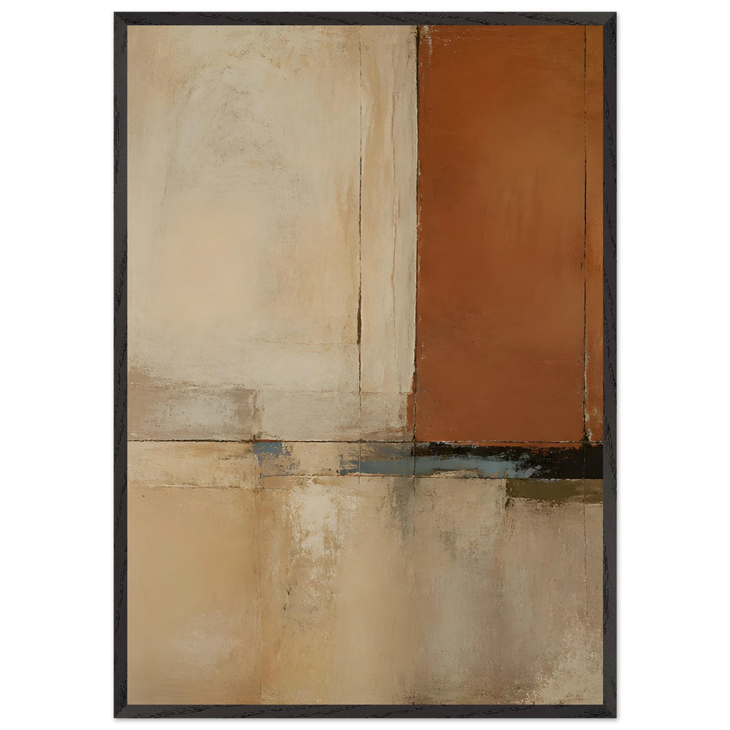 Terracotta Diptych, Panel I of II, two panels, terracotta and cream. Archival framed fine art print shown framed.