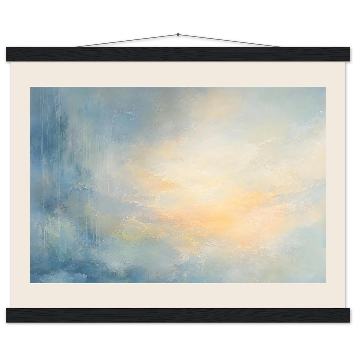 Dawn after Rain: sunrise, coastline and washed light. Museum-quality fine art poster.