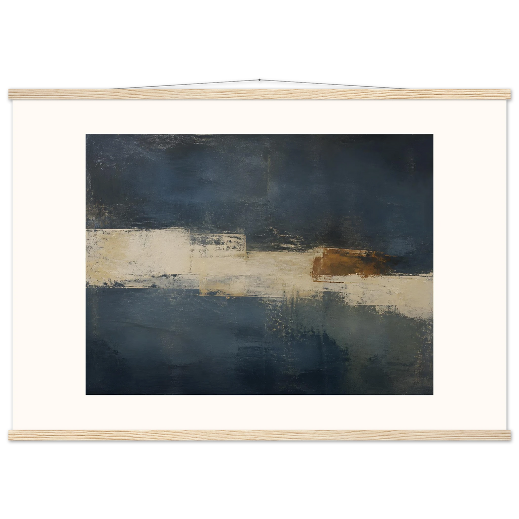 Ivory Crossing: abstract, ivory and serene lines. Museum-quality fine art poster.