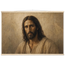Pôster Kind Eyes com suporte de madeira, retrato sereno de Jesus em luz quente