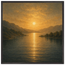 Quadro emoldurado Reflexo Dourado, lago e montanhas sob luz dourada