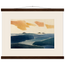 Amber and Indigo: abstract, coastline and color field. Fine art poster, alternate frame and size.