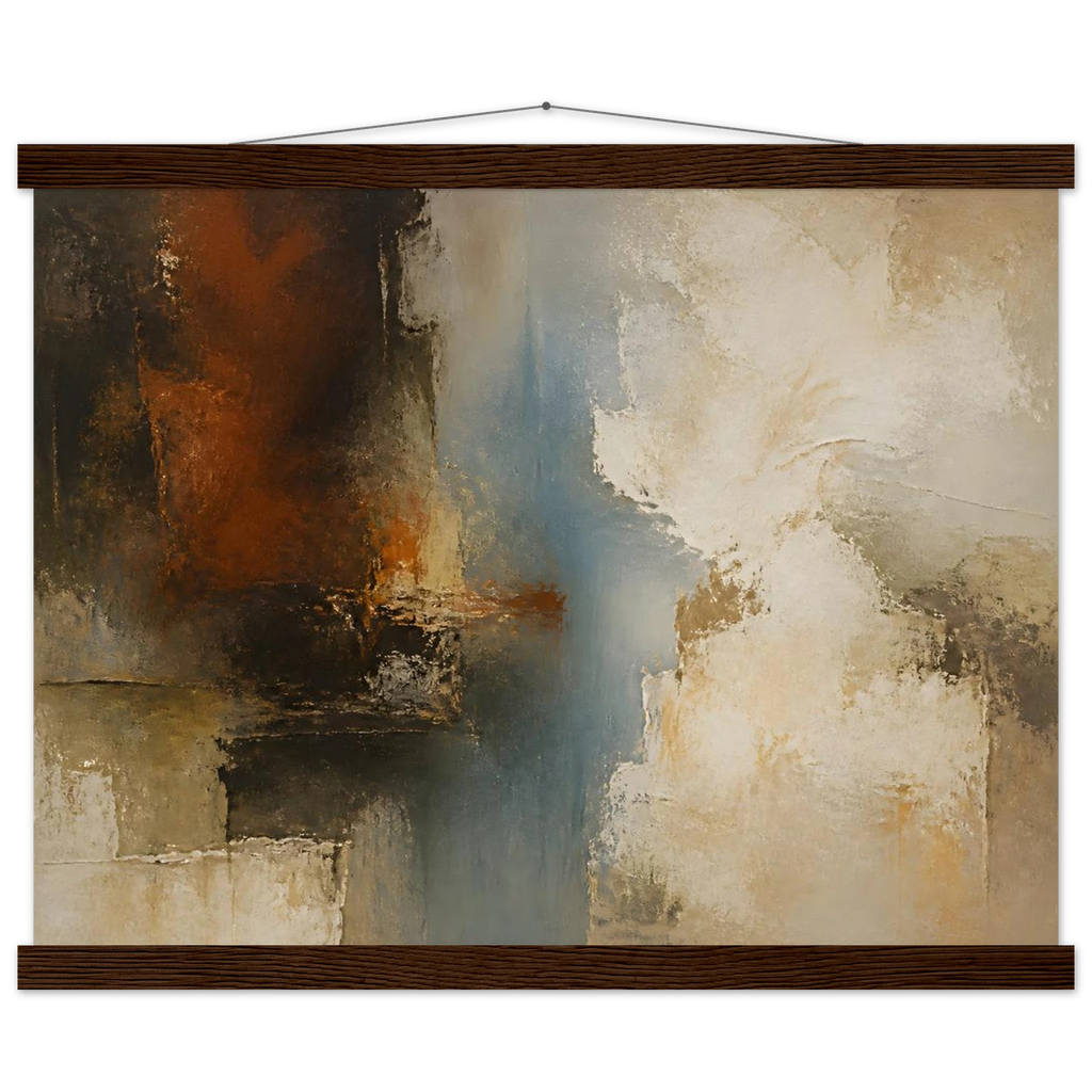 Golden Night, moon and night. Archival fine art poster shown framed.