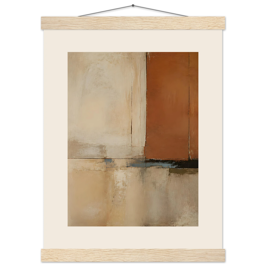 Terracotta Diptych, Panel I of II: two panels, terracotta and cream. Fine art poster by The Light Stays.