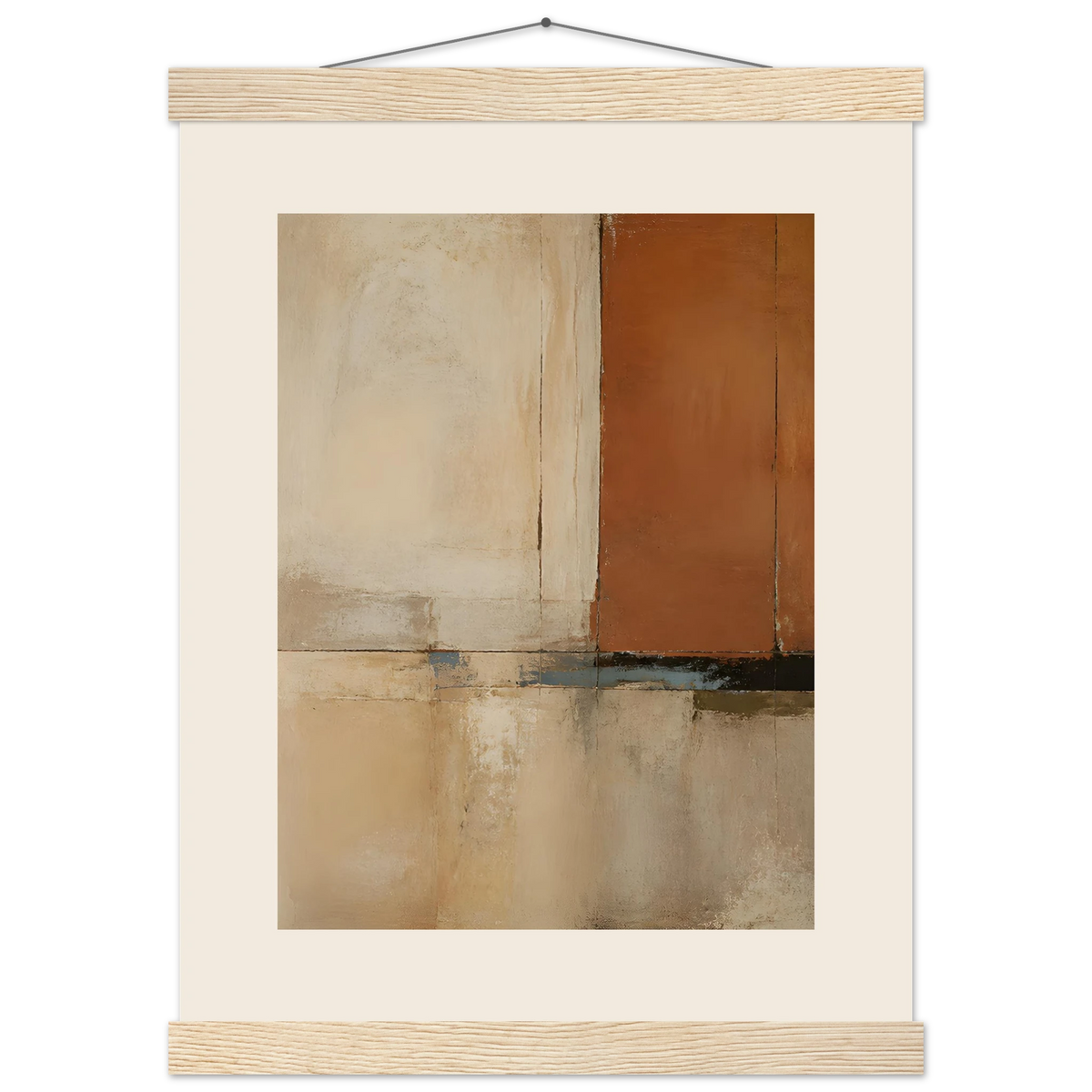 Terracotta Diptych, Panel I of II: two panels, terracotta and cream. Fine art poster by The Light Stays.
