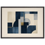 Blue Architecture: geometric abstract, blue and cream. Framed fine art print, alternate frame and size.