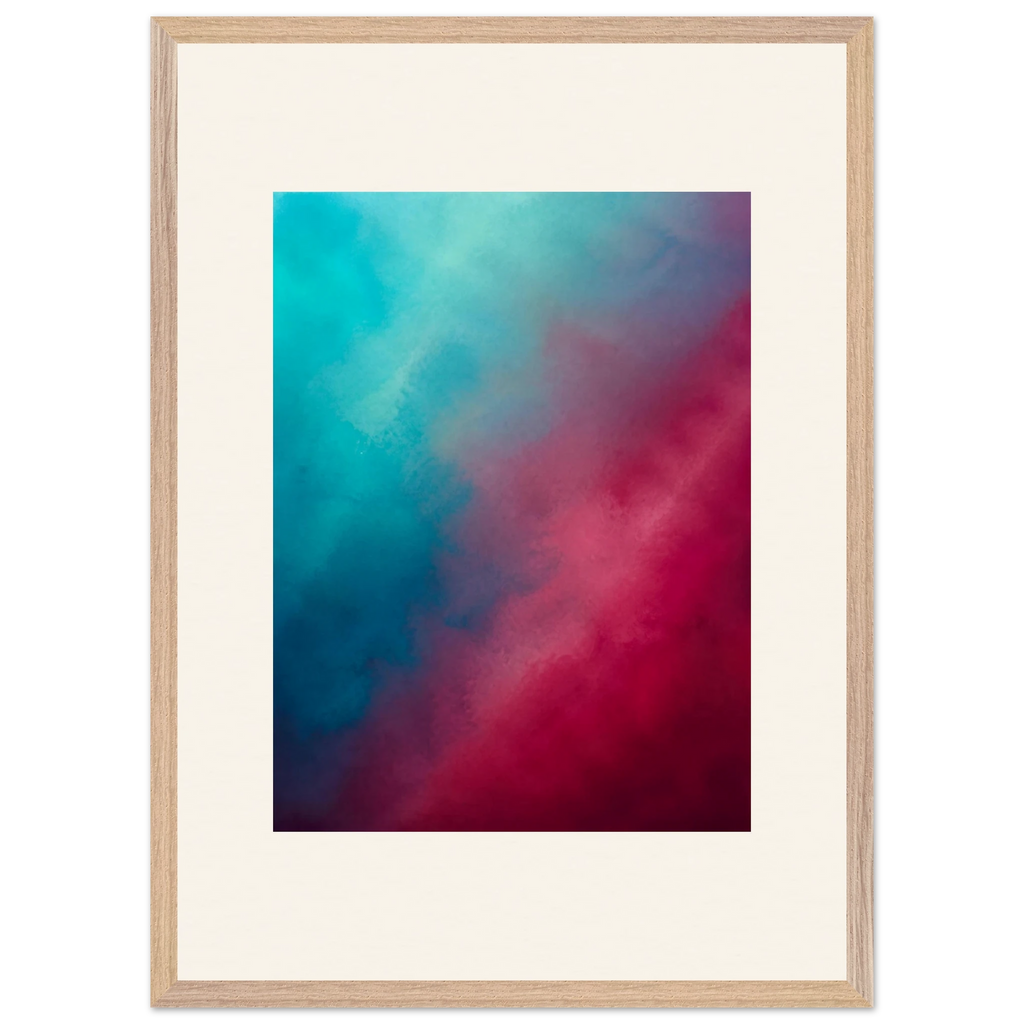 Wine Hour: gradient, dusk and deep color. Framed fine art print, alternate frame and size.
