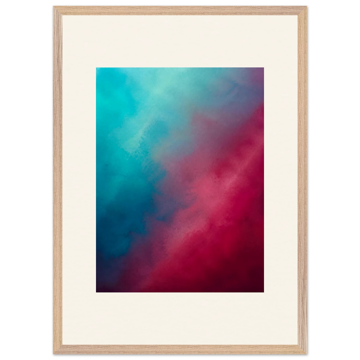Wine Hour: gradient, dusk and deep color. Framed fine art print, alternate frame and size.