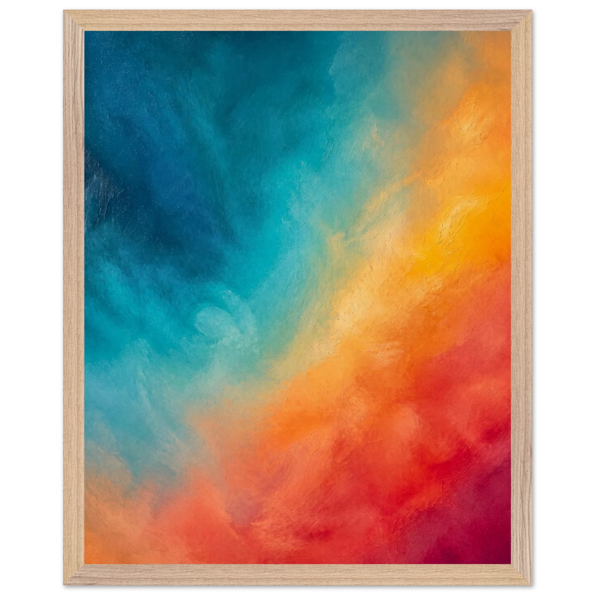 Teal and Orange: gradient, sea and dusk. Museum-quality framed fine art print.