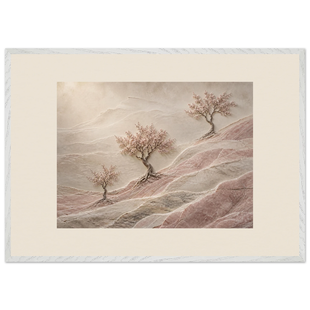 Blossom Terraces: flowers and botanical. Museum-quality framed fine art print.