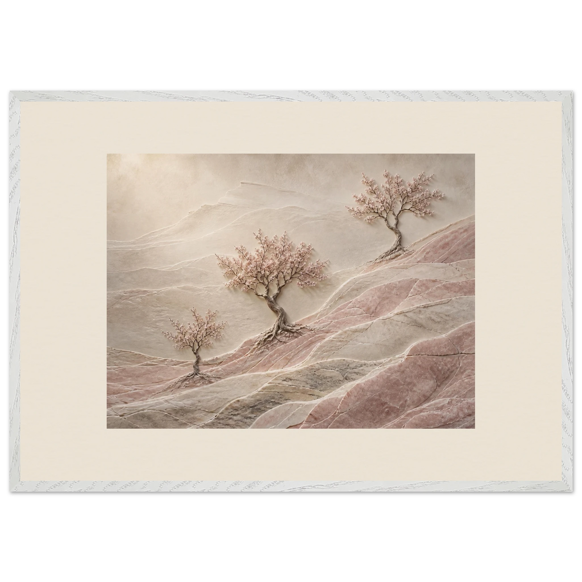 Blossom Terraces: flowers and botanical. Museum-quality framed fine art print.