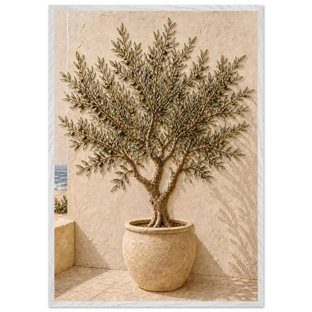 Olive Terrace: landscape and sun. Framed fine art print by The Light Stays.