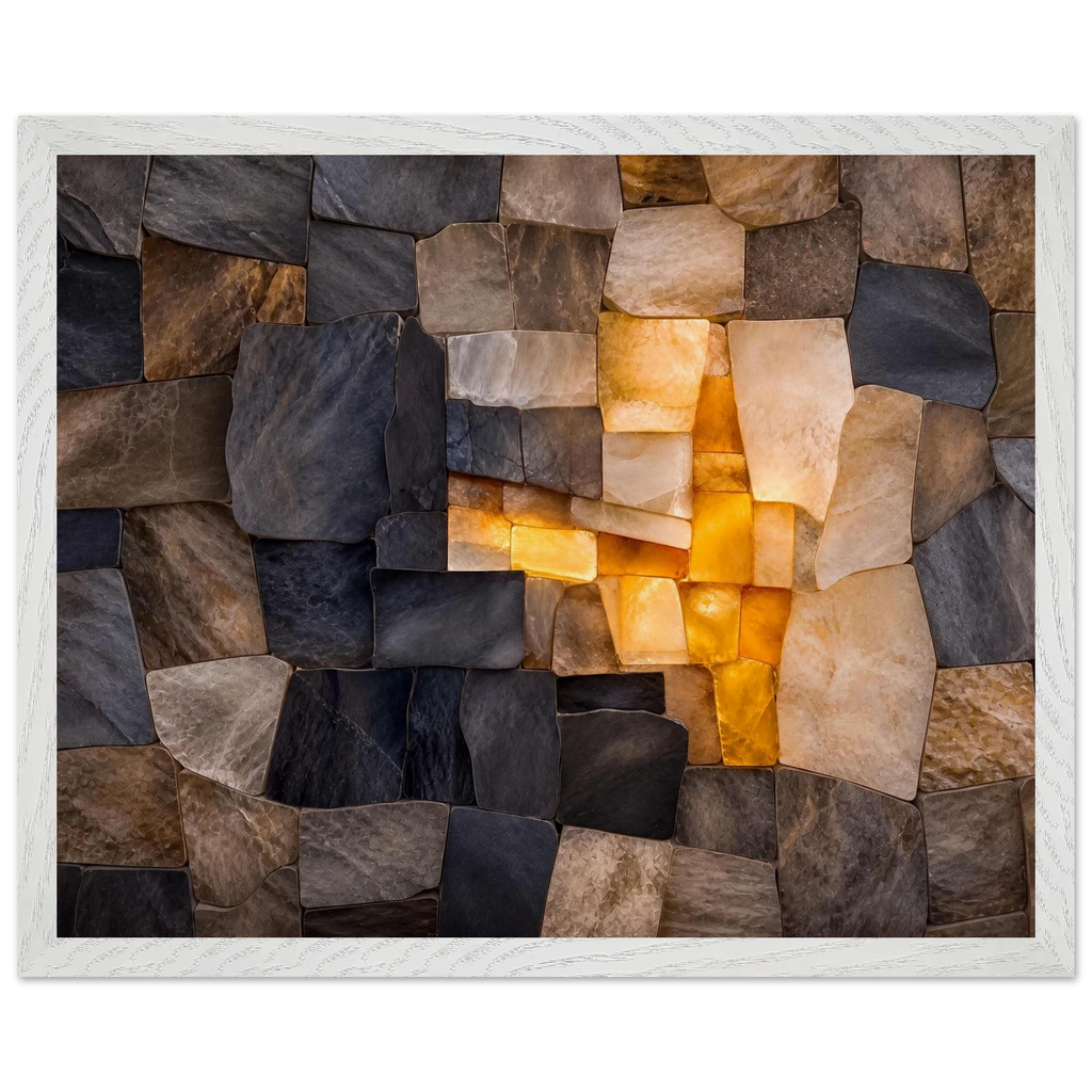Citrine Seam: lumen and siena. Museum-quality framed fine art print.