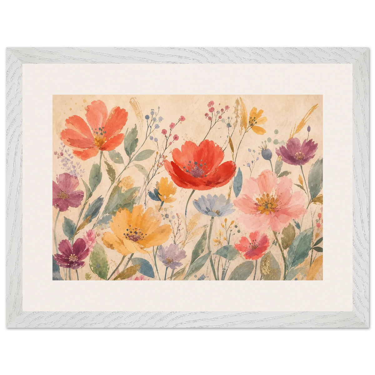 Floral Rhythm: flowers and botanical. Museum-quality framed fine art print.