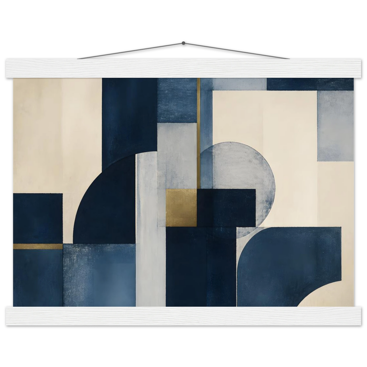 Blue Architecture: geometric abstract, blue and cream. Fine art poster by The Light Stays.