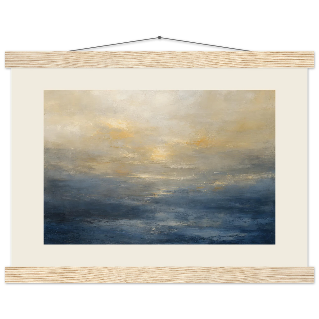 Golden Sea Mist: sea and coastal landscape. Fine art poster.