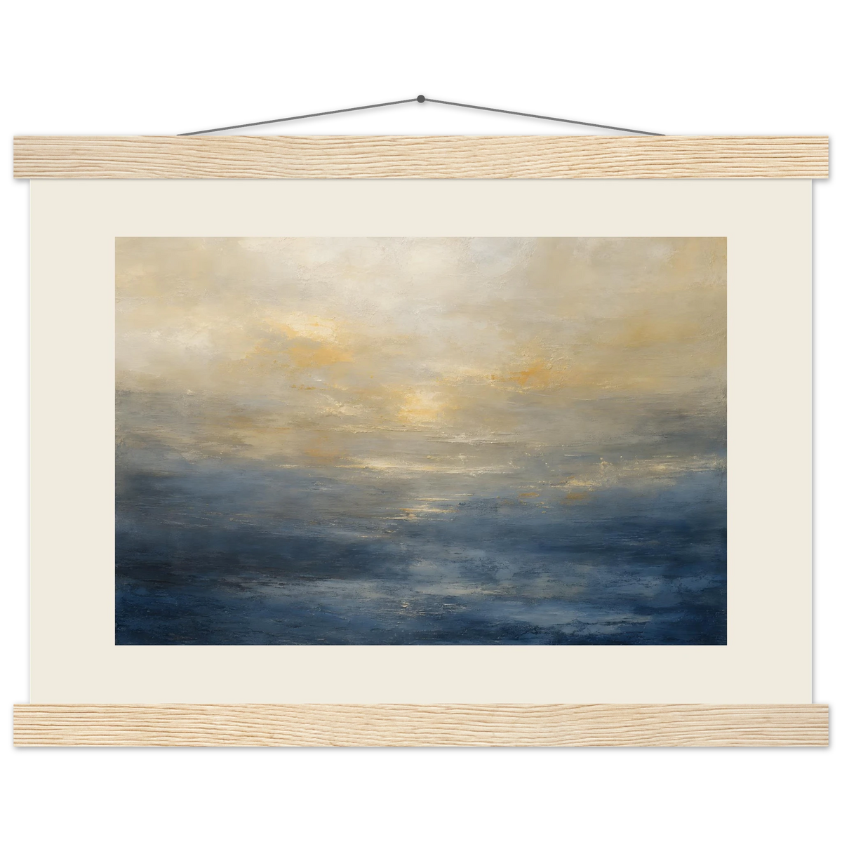 Golden Sea Mist: sea and coastal landscape. Fine art poster.