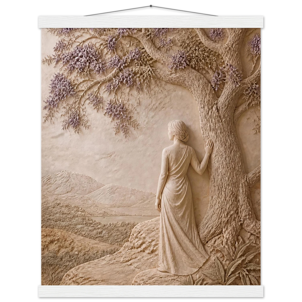 Old Friend: impasto, figure and companion tree. Fine art poster by The Light Stays.