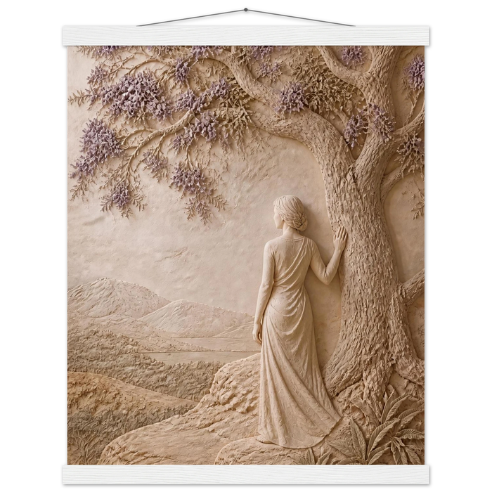 Old Friend: impasto, figure and companion tree. Fine art poster by The Light Stays.