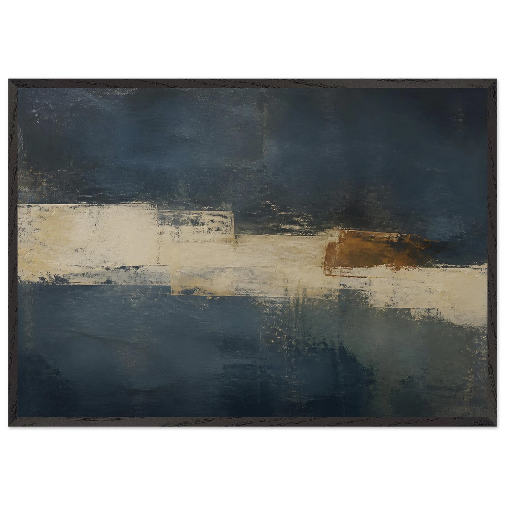 Ivory Crossing: abstract, ivory and serene lines. Museum-quality framed fine art print.