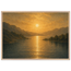 Quadro emoldurado Reflexo Dourado, lago e montanhas sob luz dourada