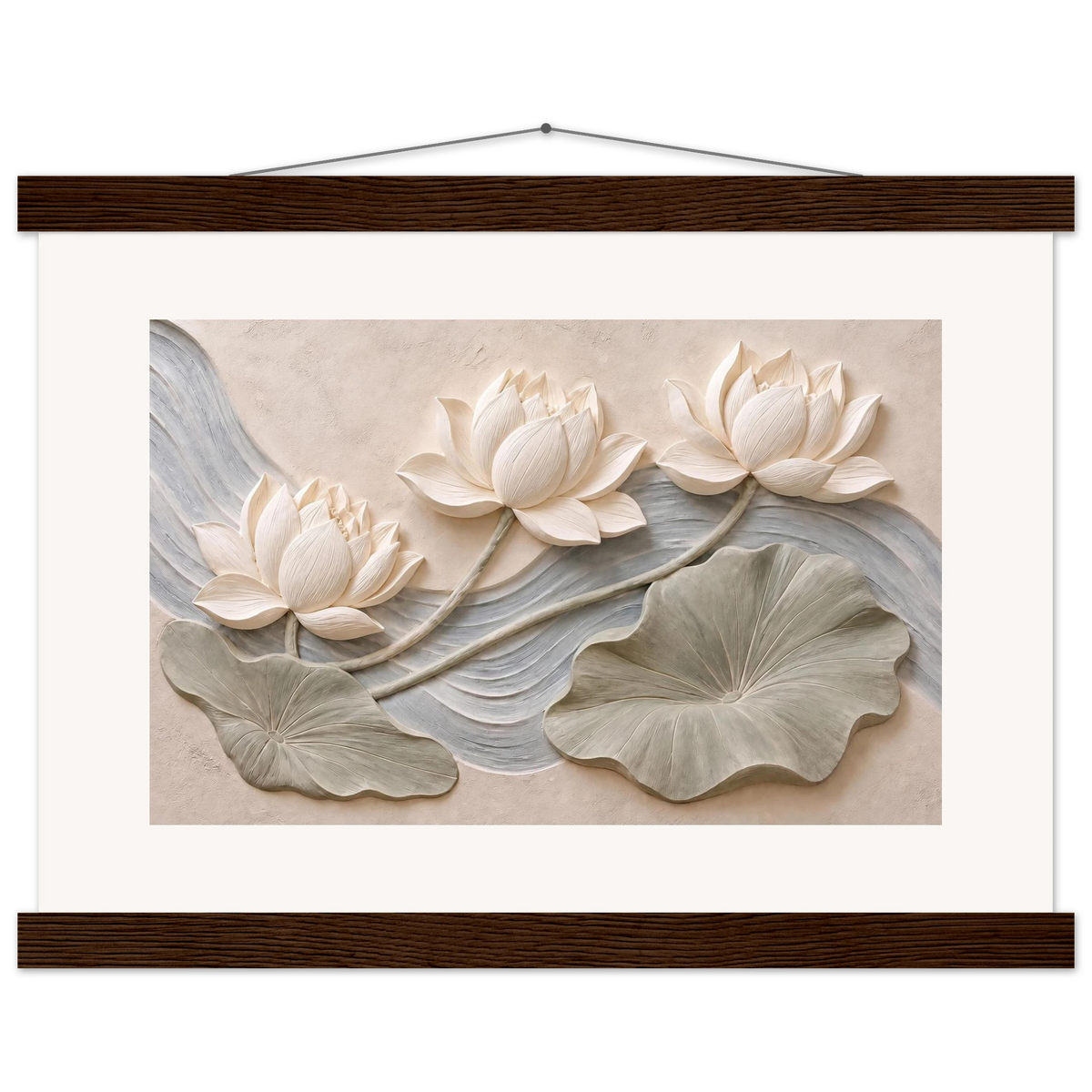 Lotus Current: flowers and botanical. Museum-quality fine art poster.