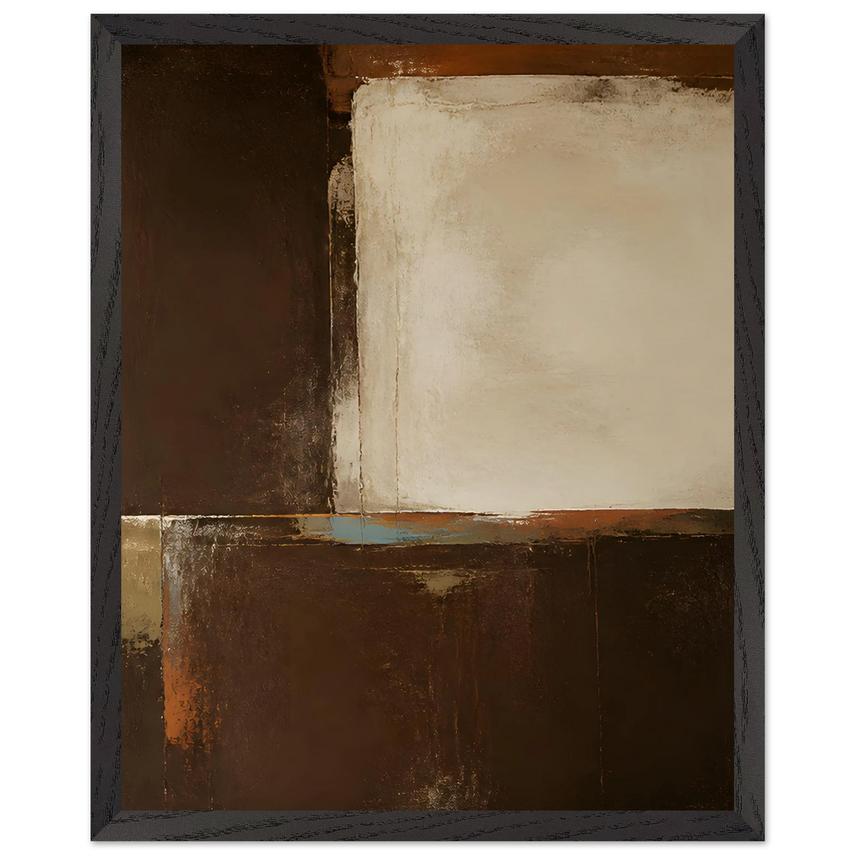 Terracotta Diptych, Panel II of II: two panels, terracotta and cream. Framed fine art print by The Light Stays.