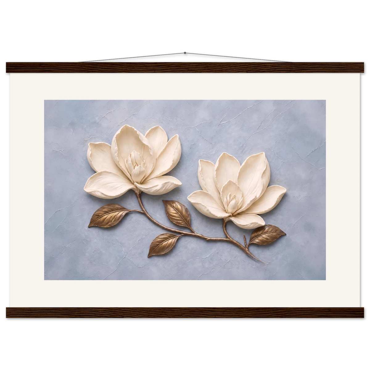 Bronze Magnolia: flowers and botanical. Museum-quality fine art poster.