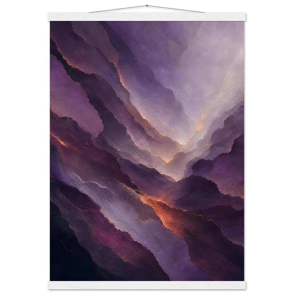 Violet Infinity, moon and night. Archival fine art poster shown framed.