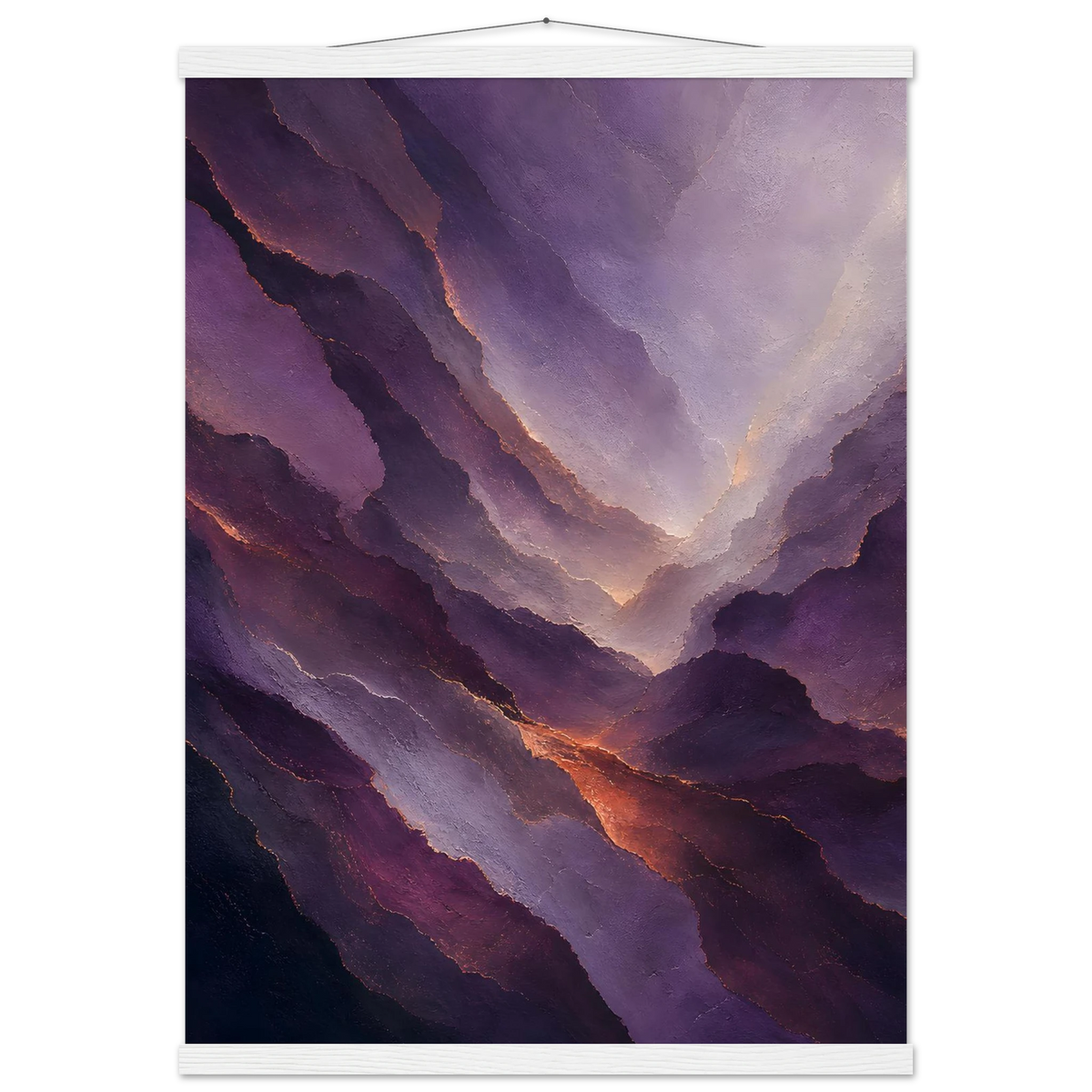 Violet Infinity, moon and night. Archival fine art poster shown framed.