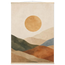 Pôster Clay Sun com suporte de madeira, sol quente sobre colinas em tons de terra