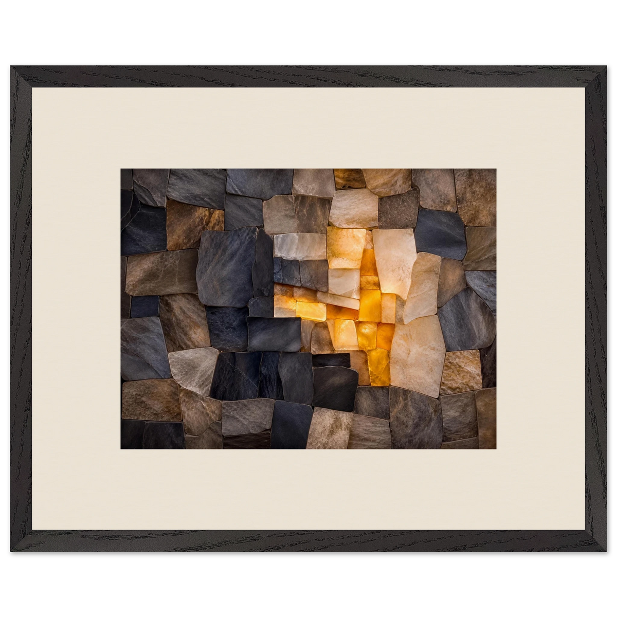 Citrine Seam: lumen and siena. Museum-quality framed fine art print.