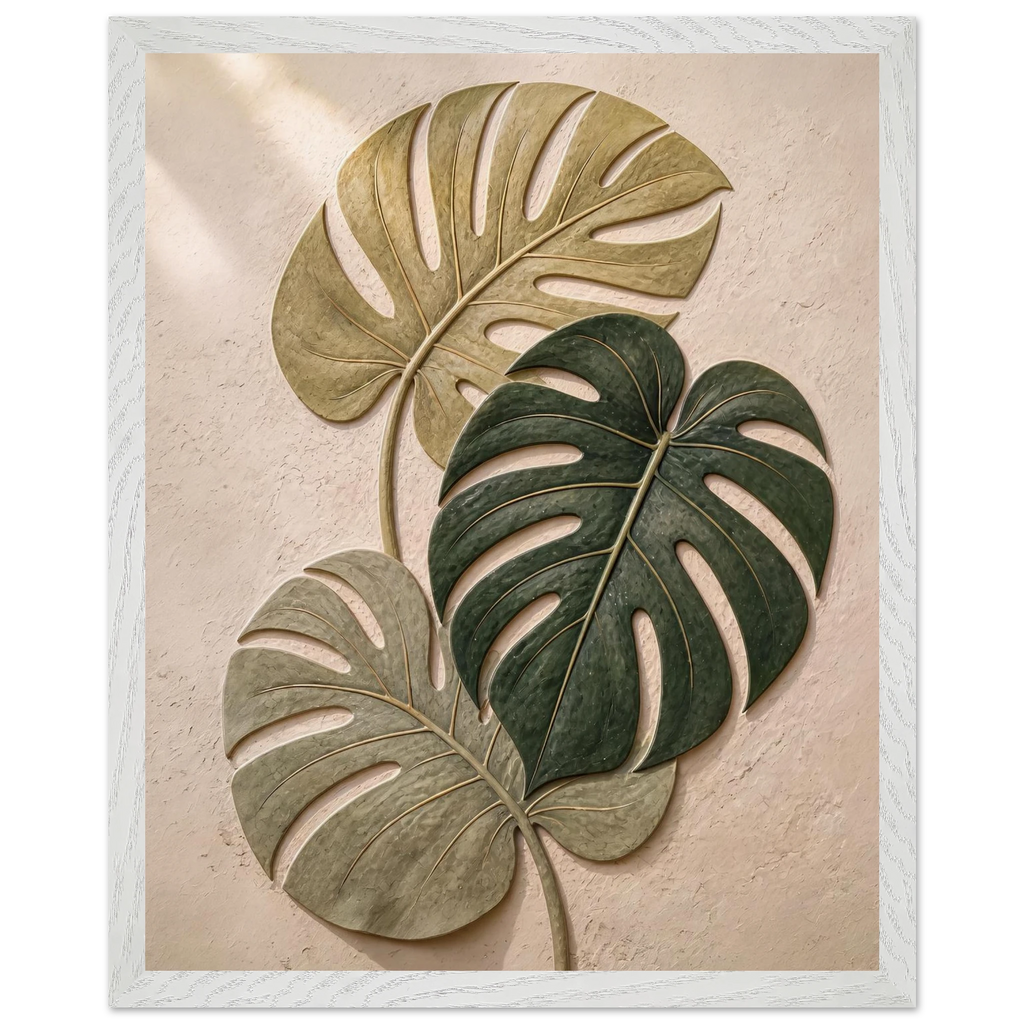 Stone Monstera: botanical and nature. Framed fine art print by The Light Stays.