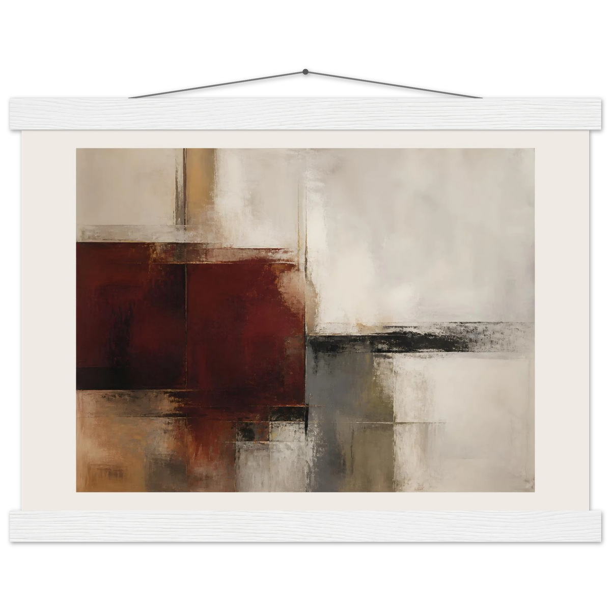 Deep Crimson: abstract, red and color field. Fine art poster by The Light Stays.