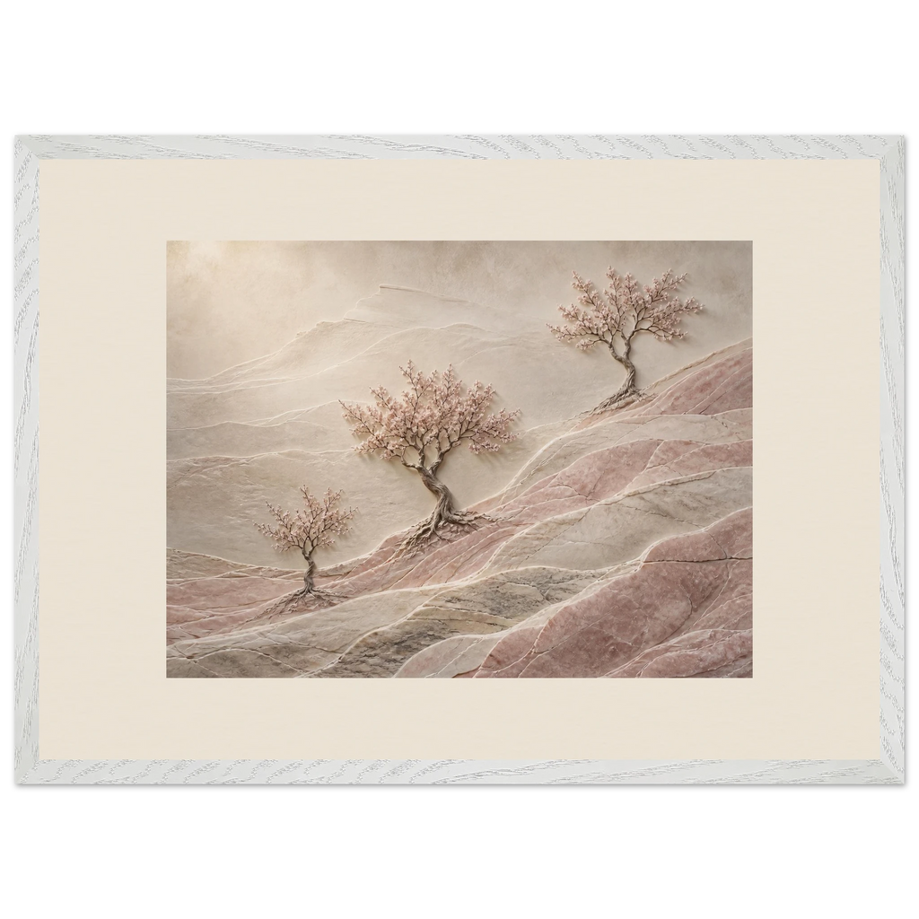 Blossom Terraces, flowers and botanical. Archival framed fine art print shown framed.