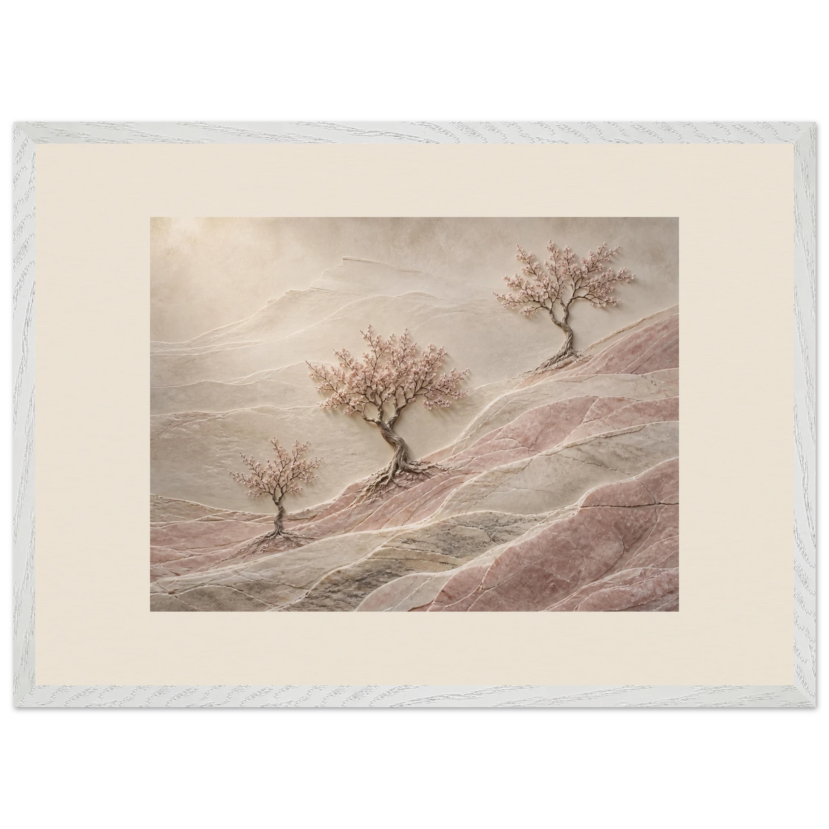 Blossom Terraces, flowers and botanical. Archival framed fine art print shown framed.