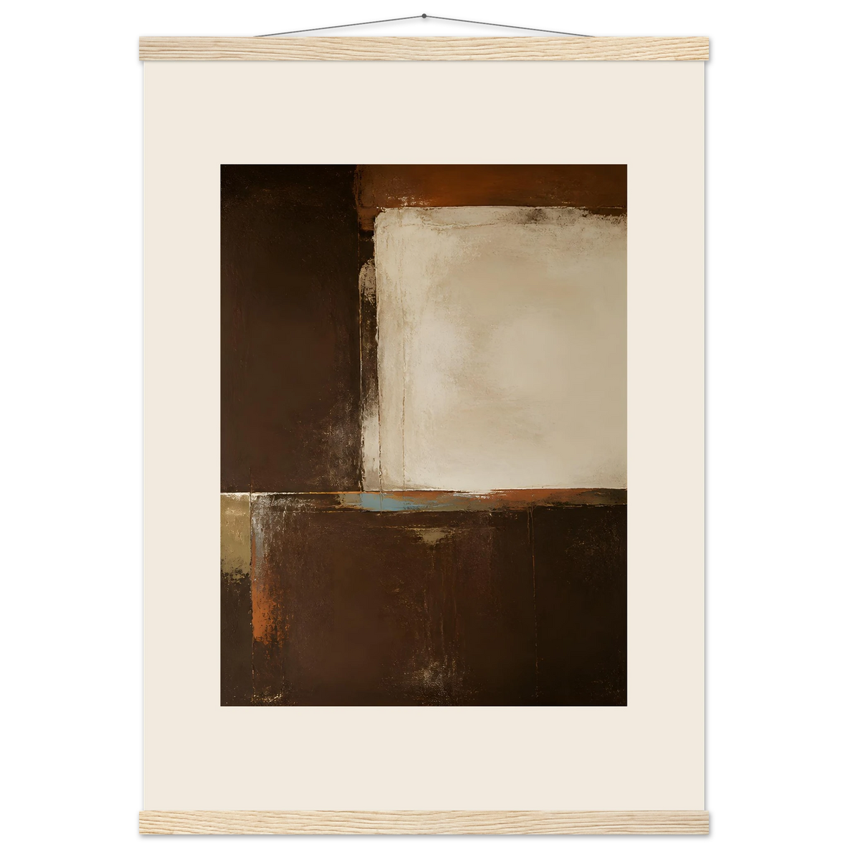 Terracotta Diptych, Panel II of II: two panels, terracotta and cream. Museum-quality fine art poster.