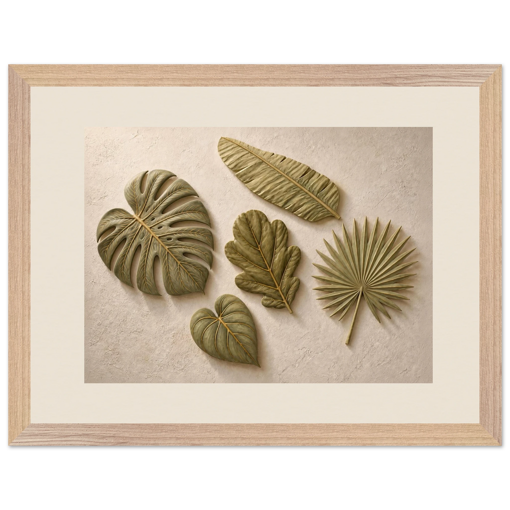 Green Constellation: botanical, green and loose rhythm. Framed fine art print, alternate frame and size.